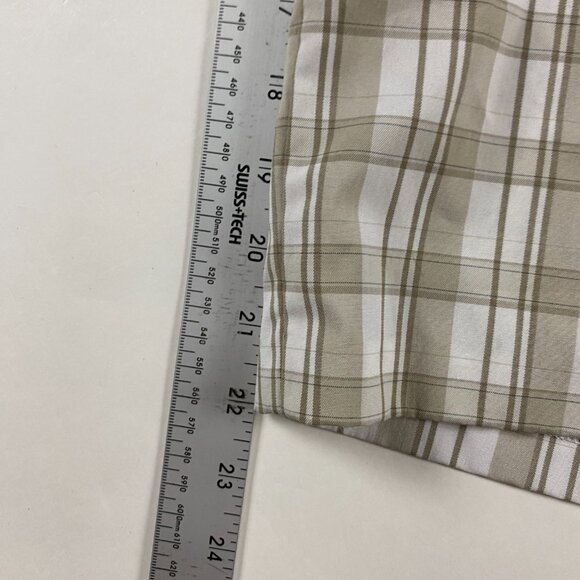 Adidas Flat Front Golf Short Mens Size 34 Brown White Check Stretch - Picture 10 of 11